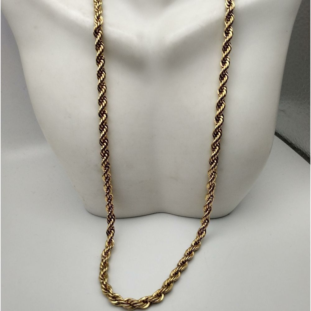 14k gold Bonded Stamped‎ braided chain necklace rope (NOT SOLID GOLD)